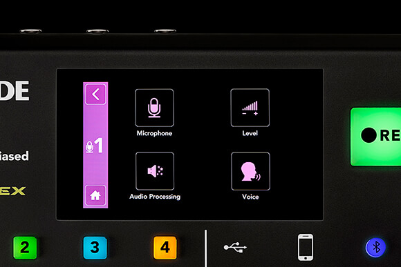 RØDECaster Pro Microphone Channel 1 settings menu