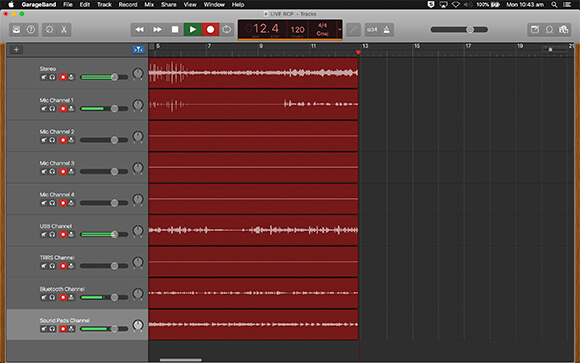 RØDECaster Pro multitrack recording in GarageBand