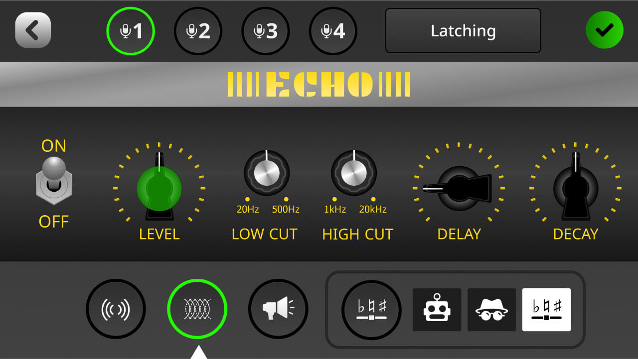 RØDECaster Pro II echo setup screen