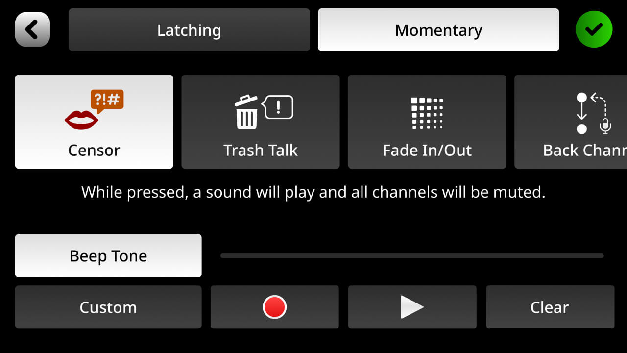 RØDECaster Pro II censor setup screen