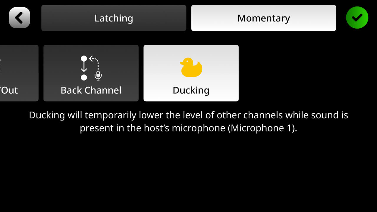 RØDECaster Pro II ducking setup screen