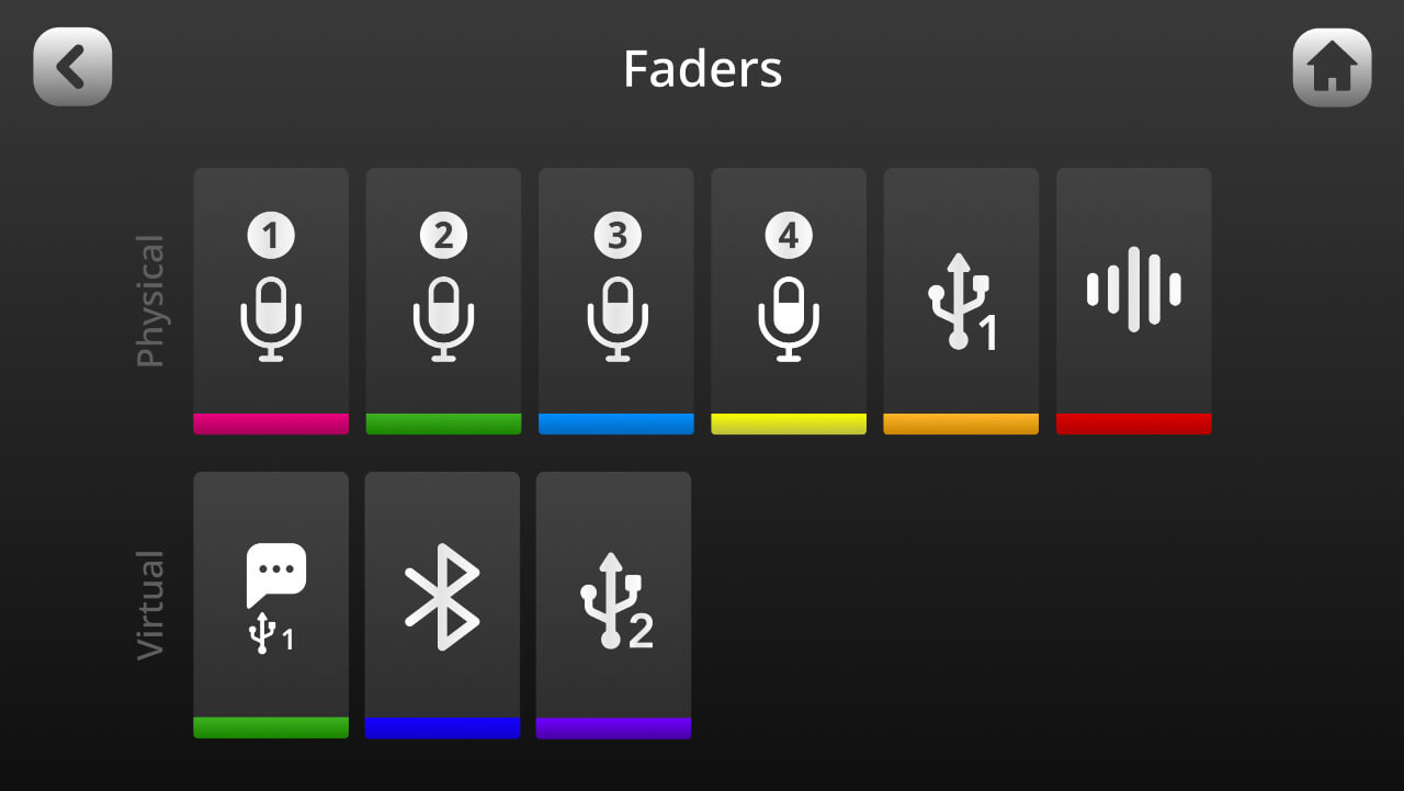 RØDECaster Pro II fader setup screen