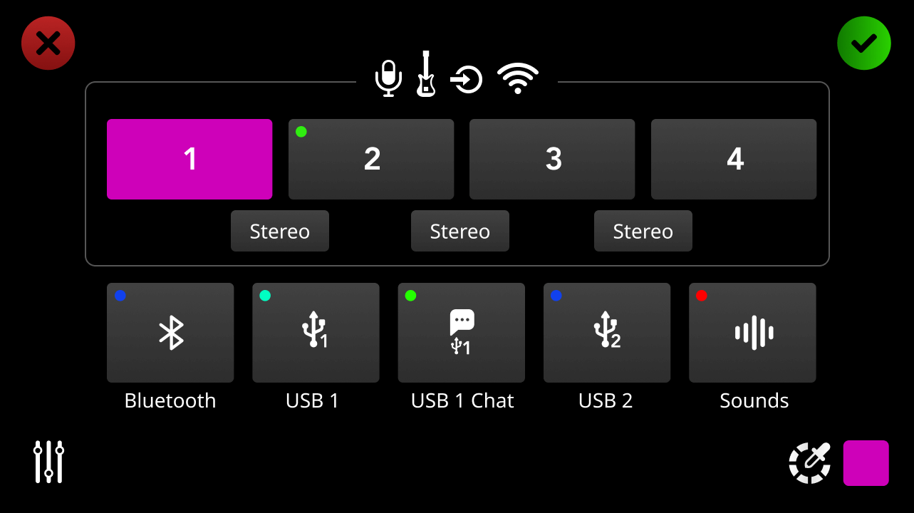 RØDECaster Pro II channel setup screen