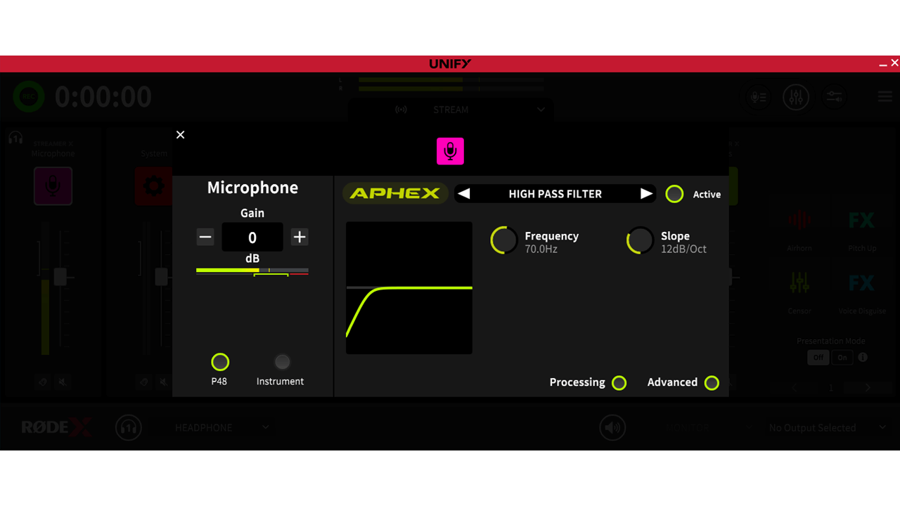 UNIFY high pass filter