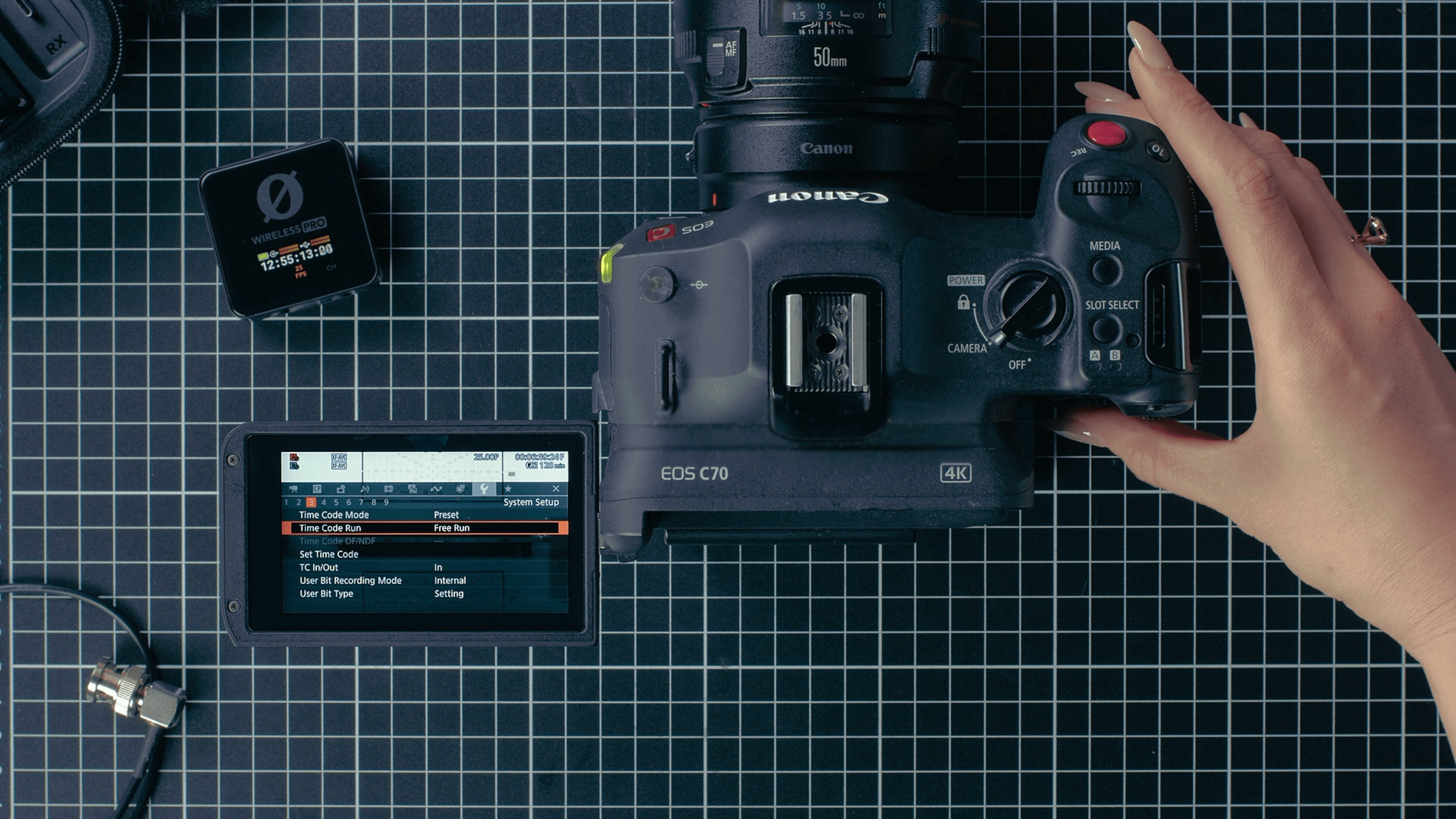 Canon C70 - timecode menu